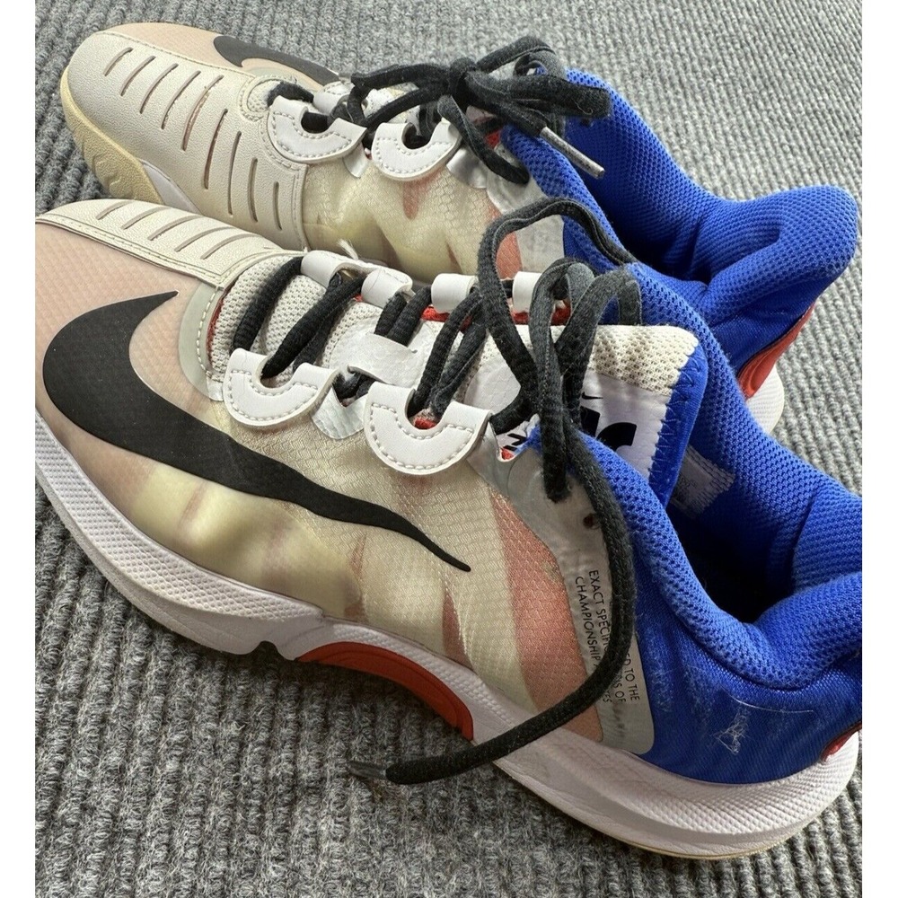 Nike Shoes Womens 7.5 Court Air Zoom GP Turbo White‎ Blue Red Sneakers Lace Up